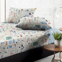 Jogo de Cama Casal Infantil Auto Pista 03 Peças Fio Egípcio