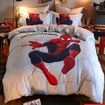 Jogo de cama casal infantil homem aranha 4 peças com edredom