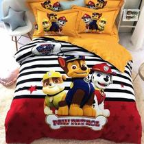 Jogo de cama casal infantil patrulha canina 4 pç com edredom
