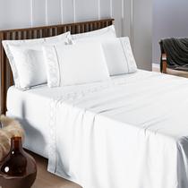 Jogo de Cama Casal Infinity 400 Fios 04 Peças Branco
