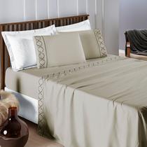 Jogo de Cama Casal Infinity 400 Fios 04 Peças Caqui