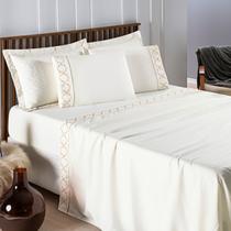 Jogo de Cama Casal Infinity 400 Fios 04 Peças Palha