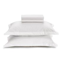 Jogo de Cama Casal Karsten 180 Fios Liss Branco - 4 Pçs