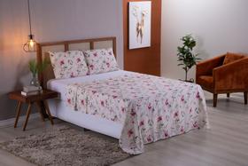 Jogo de Cama Casal King 4 Peças Micropercal 400 Fios Com 2 Fronhas e Lençol de Elástico e Superior