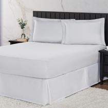 Jogo de Cama Casal King 400 Fios Percal 03 Peças Com Aba, Antiácaro, Anti-pilling com Toque Macio