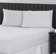 Jogo de Cama Casal King 400 Fios Percal 03 Peças Com Barra, Antiácaro, Anti-pilling com Toque Macio Jogo de Cama Casal King 400 Fios Percal 03 Peças Com Barra, Antiácaro, Anti-pilling com Toque Macio