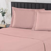 Jogo de Cama Casal King 400 Fios Percal 04 Peças Com Aba, Antiácaro, Anti-pilling com Toque Macio Jogo de Cama Casal King 400 Fios Percal 04 Peças Com Aba, Antiácaro, Anti-pilling com Toque Macio