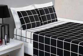 Jogo de Cama Casal King Austin 4 Peças Micropercal 200 Fios Preto