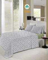 Jogo de Cama Casal King Size Estampado Austral 2,60m 2,50m com 4 peças