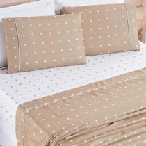 Jogo De Cama Casal King Size Romance Petit Poa 200 Fios 04 peças Super Elegante