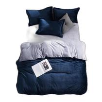 Jogo De Cama Casal King Sued 7 Pç Edredom De 280X280Cm