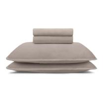 Jogo De Cama Casal Malha 100% Bambu Natural Buettner 4Pçs