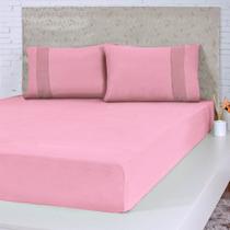 Jogo de Cama Casal Malha 3 Pçs Bella Cama 100% Algodão 138x188x30cm