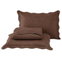 Jogo de Cama Casal Milão 150 Fios Marrom Escuro