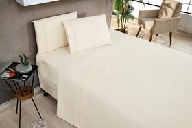Jogo de Cama Casal Padrão 4 Peças Ponto Palito Coleção Elegance