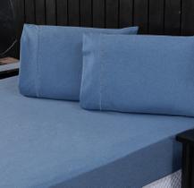 Jogo de Cama Casal Padrão Percal 400 Fios Ponto Palito 03 Peças, Antiácaro, Antipilling com Toque Macio