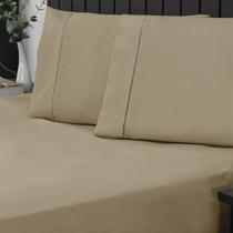 Jogo de Cama Casal Padrão Percal 400 Fios Ponto Palito 03 Peças, Antiácaro, Antipilling com Toque Macio