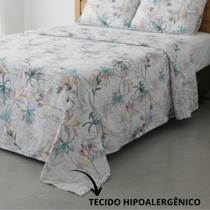 Jogo de Cama Casal Percal 200 Fios Estampado Toque Macio 04 Peças Supercal Folhas Aquarela Jogo de Cama Casal Percal 200 Fios Estampado Toque Macio 04 Peças Supercal Folhas Aquarela