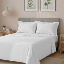 Jogo de Cama Casal Percal 300 Fios 100 Algodão Acetinado 4 Peças BF Colchões