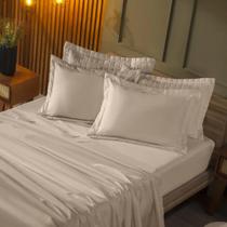 Jogo de Cama Casal Percal 300 Fios c/ Lençol de elástico Completo - 4 Peças Jogo de Cama Casal Percal 300 Fios c/ Lençol de elástico Completo - 4 Peças