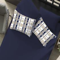 Jogo de Cama Casal Portallar Elegance Percal 180 fios 100% Algodão Paulo 3 Peças Marinho Jogo de Cama Casal Portallar Elegance Percal 180 fios 100% Algodão Paulo 3 Peças Marinho