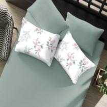 Jogo de Cama Casal Portallar Elegance Percal Misto 63/37 170 fios 70% Algodão 30% Poliéster Mabi 3 Peças Verde