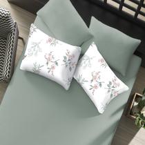 Jogo de Cama Casal Portallar Elegance Percal Misto 63/37 170 fios 70% Algodão 30% Poliéster Mabi 3 Peças Verde Jogo de Cama Casal Portallar Elegance Percal Misto 63/37 170 fios 70% Algodão 30% Poliéster Mabi 3 Peças Verde