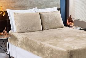 Jogo De Cama Casal Queen 3 Peças Soft Manta Microfibra Cáqui Jogo De Cama Casal Queen 3 Peças Soft Manta Microfibra Cáqui