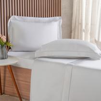 Jogo de Cama Casal Queen 4 peças 300 fios Ricamo Algodão Egípcio Acetinado Tessi Fronhas com Abas Jogo de Cama Casal Queen 4 peças 300 fios Ricamo Algodão Egípcio Acetinado Tessi Fronhas com Abas