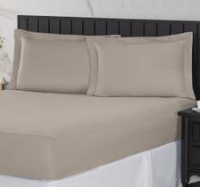 Jogo de Cama Casal Queen 400 Fios Percal 03 Peças Com Aba, Antiácaro, Anti-pilling com Toque Macio
