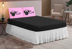 Jogo de cama casal queen estampado 03 peças ela ela