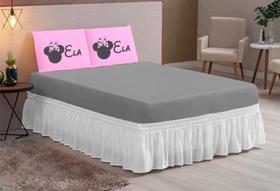 Jogo de cama casal queen estampado 03 peças ela ela