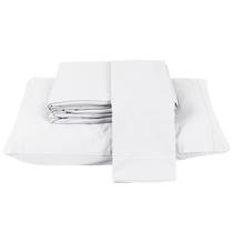 Jogo de Cama Casal Queen Montreal 4 Peças 100% Algodão 150 Fios Branco Jogo de Cama Casal Queen Montreal 4 Peças 100% Algodão 150 Fios Branco