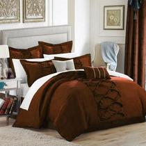 Jogo de cama casal queen terracota 11 peças percal 400 fios