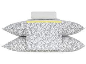 Jogo de Cama Casal Santista 100% Algodão - Royal Plus Chade Cinza 4 Peças