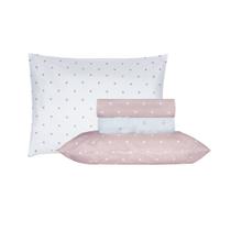 Jogo de Cama Casal Sultan 180F Sonhare Prata Petit Rosa 4Pçs