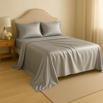 Jogo de Cama Cetim Casal King 4 peças Toque de Seda Com Alto Brilho