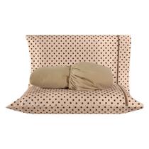 Jogo de Cama Chicago Estampado Caqui Poá Queen 03 Peças - Percal 140 Fios