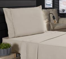 Jogo de Cama Classic Solteiro Percal 400 Fios Ponto Palito 03 Peças, Antiácaro, Antipilling com Toque Macio