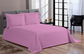 Jogo de Cama Cobre Leito Colcha Casal Queen 3 peças Piquet Favinho Quarto Luxo Linda ROSE