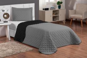 Jogo De Cama Cobre Leito Lençol Preto/Cinza Vegas Solteiro