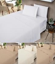 jogo de cama com lençol de cima casal padrão com ponto palito 180 fios top macio