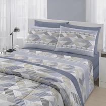 Jogo de Cama Coteminas Queen Royal Niteroi Azul - 100% Algodão, Antialérgico