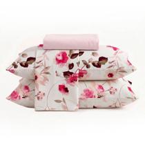 Jogo de Cama de Casal 150 Fios Duplo 4 peças Floral Elara Camesa