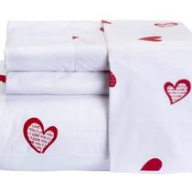 Jogo de Cama Desire Casal Queen 4 Peças Percal 200 Fios 100% Algodão - Estampa Love