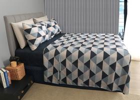 Jogo de Cama Duplo 4 Peças 140 Fios Realce Premium Nico Geométrico 50% Algodão e 50% Poliéster Sultan