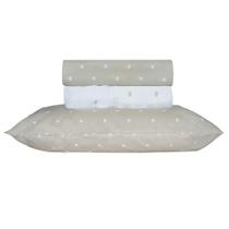 Jogo de Cama Duplo Casal 4 Peças Percal 180 Fios Petit Fendi Sonhare Prata - Sultan