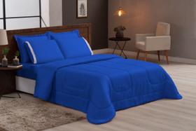 Jogo De Cama Edredom Casal Queen Dupla Face + Lençol Queen com Elastico Cobertor Premium Completo