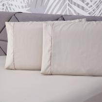 Jogo de Cama Essential Liso Bege Casal Padrão 03 Peças - Micropercal 180 Fios