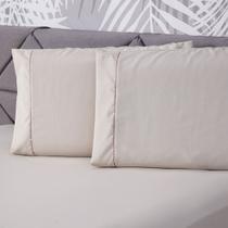 Jogo de Cama Essential Liso Bege King 03 Peças - Percal 200 Fios Jogo de Cama Essential Liso Bege King 03 Peças - Percal 200 Fios